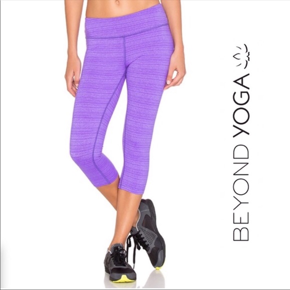 Beyond Yoga Pants - Beyond Yoga Purple Stripe Capris